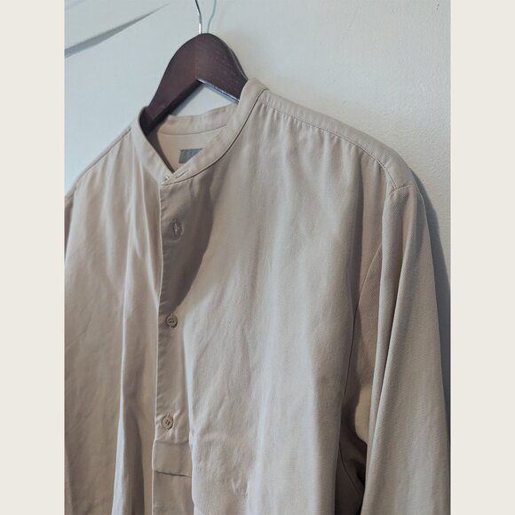 COS - Collarless beige shirt - Sz M - Picture 2 of 9